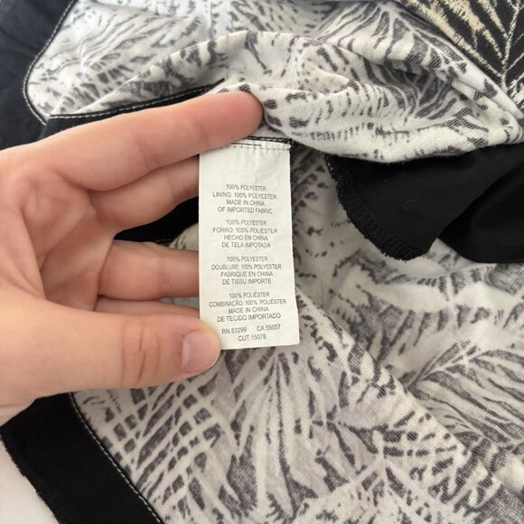 Tommy Bahamas Womens Floral Tropical Short-Sleeve Dress Tie Pockets Black - Picture 6 of 9